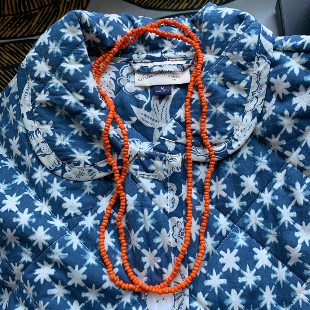 Orange Beaded Necklace from Nepal